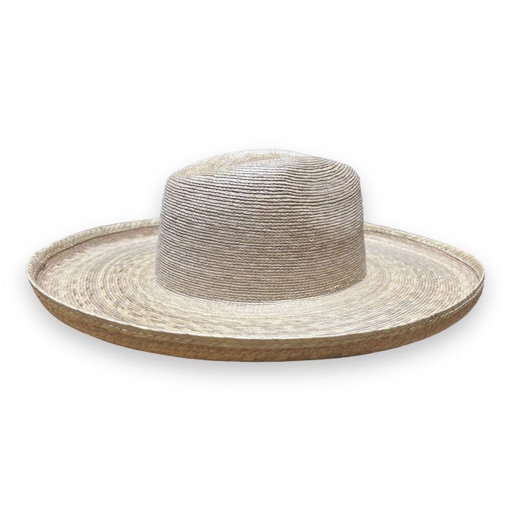 L Space Riviera Hat 100% Straw Natural One Size Woven Rim Beach Palm Resort Wear
